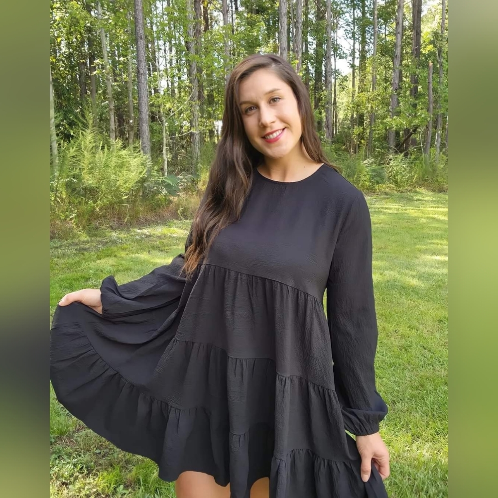 Black Ruffled Dress - Picture 11 of 12